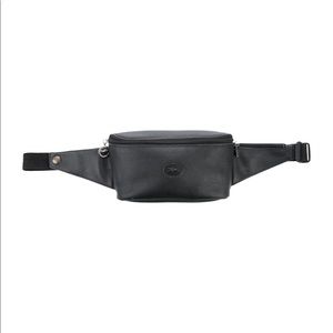 Longchamp black leather waist bag